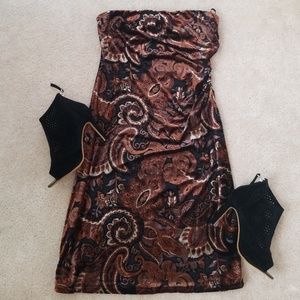 Vintage Velvet Strapless Dress